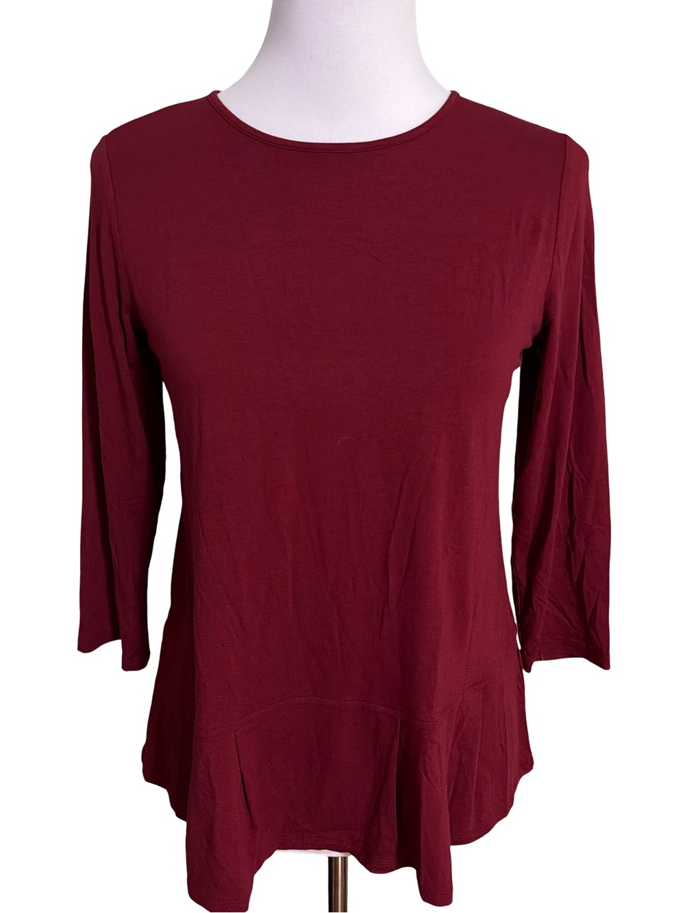 J. Jill Long-Sleeve Crewneck Top - Deep Wine